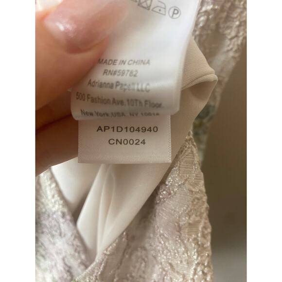 NWT ADRIANNA PAPELL DRESS 18W MATELASSE FLORAL SHORT COCKTAIL METALLIC TEXTURE - Picture 6 of 12